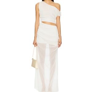 White Maxi Chiffon Dress